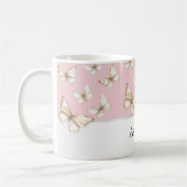 Rosa Himmel und Schmetterlinge Kaffeetasse (Links)