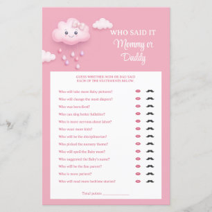 Rosa Himmelsweiße Wolke neun Mommy oder Daddy