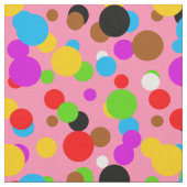 Rosa Hintergrund farbenfrohe Polka-Punkte-Design Stoff (Nahaufnahme)
