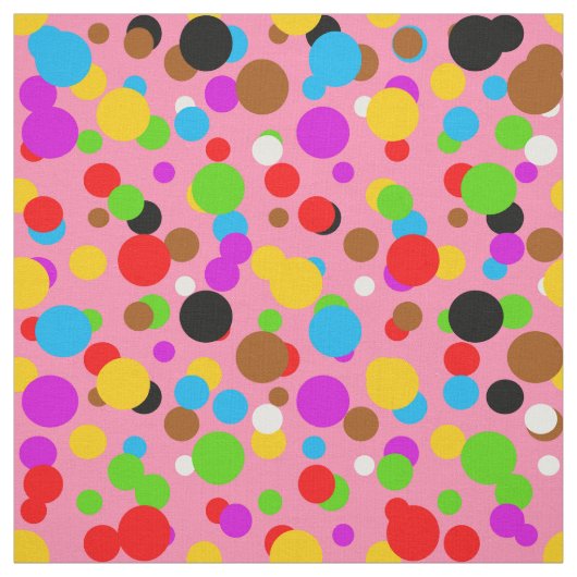 Rosa Hintergrund farbenfrohe Polka-Punkte-Design Stoff (Muster)
