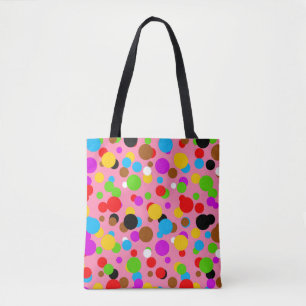 Rosa Hintergrund Farbige Punkte Tasche