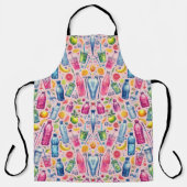 Rosa Hintergrund farbige Wasserflaschen Schürze (Vorderseite)