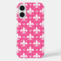 Rosa Hintergrund Fleur-de-lis-Muster