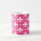 Rosa Hintergrund Fleur-de-lis-Muster Kaffeetasse (Mittel)
