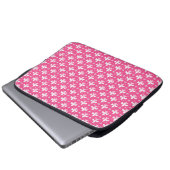 Rosa Hintergrund Fleur-de-lis-Muster Laptopschutzhülle (Vorne Knopf)