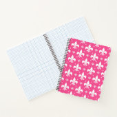 Rosa Hintergrund Fleur-de-lis-Muster Notizblock (Innenseite)