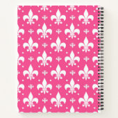 Rosa Hintergrund Fleur-de-lis-Muster Notizblock (Rückseite)