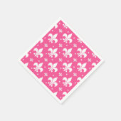 Rosa Hintergrund Fleur-de-lis-Muster Serviette (Ecke)