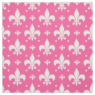 Rosa Hintergrund Fleur-de-lis-Muster Stoff