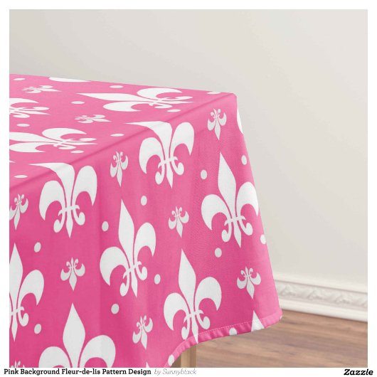 Rosa Hintergrund Fleur-de-lis-Muster Tischdecke