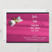 Rosa Hintergrund mit einem weißen Bow Geburtstag Einladung (Rückseite)