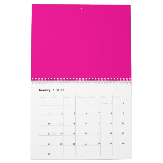 Rosa Hintergrund mit schwarzen Grenz-Design-Ideen Kalender (Jan 2027)