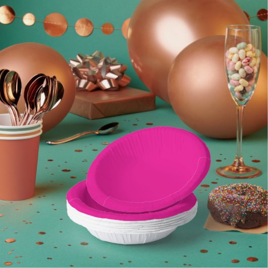 Rosa Hintergrund mit schwarzen Grenz-Design-Ideen Pappteller (Multi)