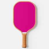 Rosa Hintergrund mit schwarzen Grenz-Design-Ideen Pickleball Schläger (Rückseite)