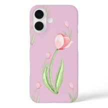Rosa Hintergrund mit Tulips Phone Case