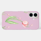 Rosa Hintergrund mit Tulips Phone Case (Rückseite (Horizontal))
