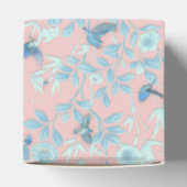 Rosa Hintergrund mit Vögeln und Blume Geschenkschachtel (Oben)