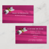 Rosa Hintergrund mit weißem Bow Visitenkarte (Vorne/Hinten)