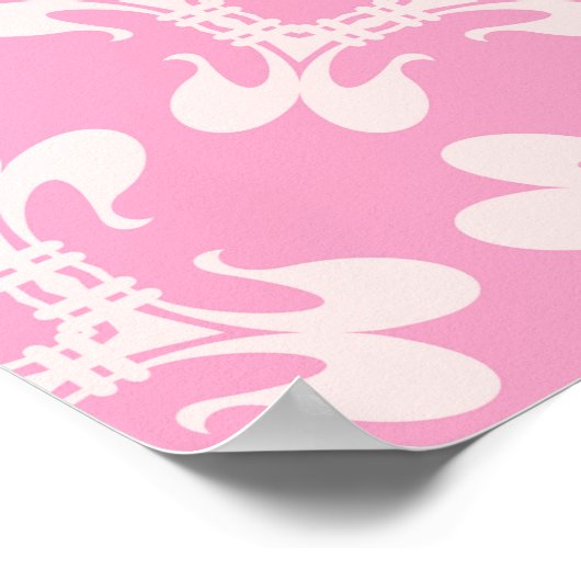 Rosa Hintergrund, modernes, nahtloses Muster. Vint Poster (Ecke)