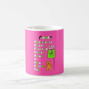 Rosa Hintergrund Schwangerschaft Akronym Girl-Tass Kaffeetasse