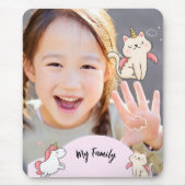 Rosa Hintergrund & süßes Mädchen Mousepad (Vorne)