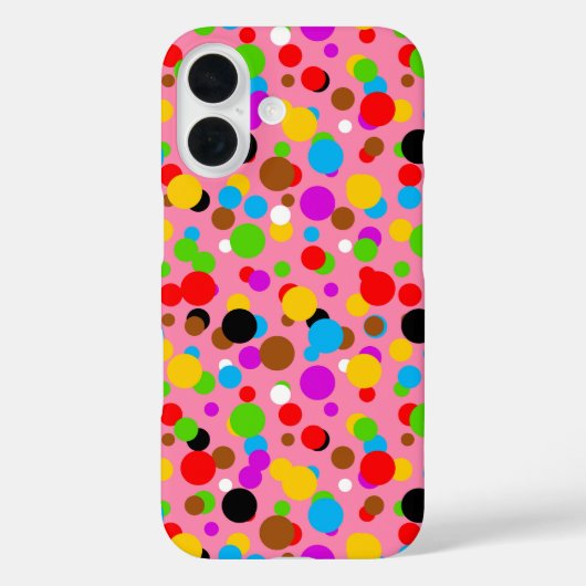 Rosa Hintergrundfarbe farbige Polka Punkte Case-Mate iPhone Hülle (Rückseite)