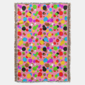 Rosa Hintergrundfarbe farbige Polka Punkte Decke (Vorderseite Vertikal)