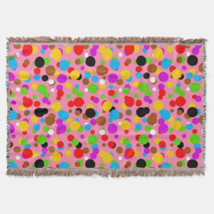 Rosa Hintergrundfarbe farbige Polka Punkte Decke