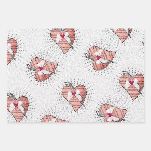 Rosa Hintergrundmusik Geschenkpapier Set (Vorderseite 2)