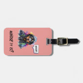 Rosa Hip Hop Rottweiler Gepäckanhänger (Vorderseite horizontal)