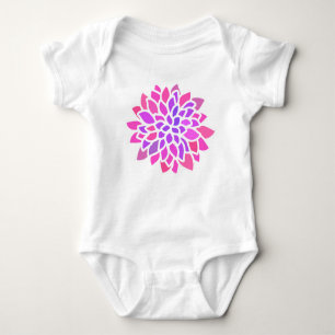 Rosa Hippie Blume Retro Moderne Baby Strampler