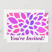 Rosa Hippie Blume Retro Moderne Einladung (Vorne/Hinten)