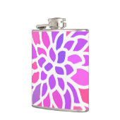 Rosa Hippie Blume Retro Moderne Flachmann (Links)