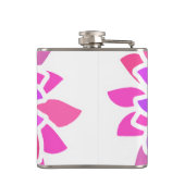 Rosa Hippie Blume Retro Moderne Flachmann (Rückseite)