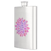 Rosa Hippie Blume Retro Moderne Flachmann (Links)