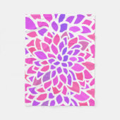 Rosa Hippie Blume Retro Moderne Fleecedecke (Vorderseite)