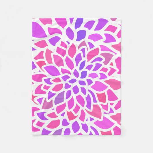 Rosa Hippie Blume Retro Moderne Fleecedecke (Vorderseite)