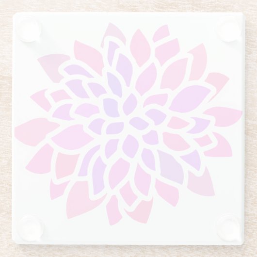 Rosa Hippie Blume Retro Moderne Glasuntersetzer (Rückseite)