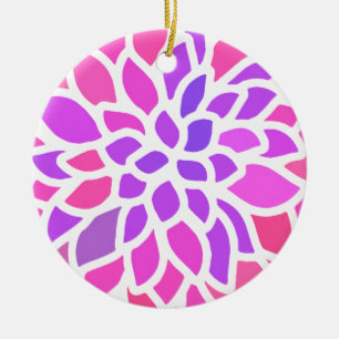 Rosa Hippie Blume Retro Moderne Keramik Ornament