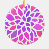 Rosa Hippie Blume Retro Moderne Keramik Ornament (Hinten)