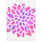 Rosa Hippie Blume Retro Moderne Klemmbrett (Rückseite)