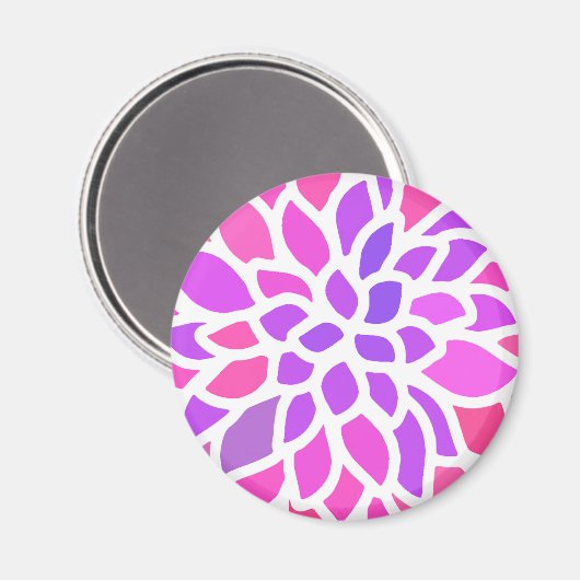 Rosa Hippie Blume Retro Moderne Magnet (Vorderseite/Rückseite)