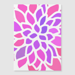 Rosa Hippie Blume Retro Moderne Magnetkarte