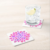 Rosa Hippie Blume Retro Moderne Rechteckiger Pappuntersetzer (Vor Ort)