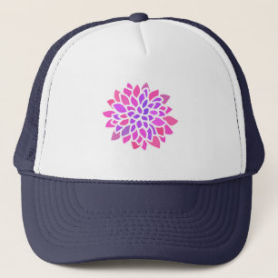Rosa Hippie Blume Retro Moderne Truckerkappe