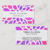 Rosa Hippie Blume Retro Moderne Visitenkarte (Vorne/Hinten)