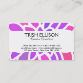 Rosa Hippie Blume Retro Moderne Visitenkarte (Rückseite)