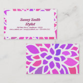 Rosa Hippie Blume Retro Moderne Visitenkarte (Vorne/Hinten)