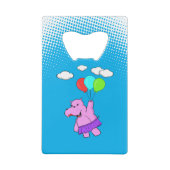 Rosa Hippo mit Balloons Geldbeutel Flaschenöffner (Rückseite)