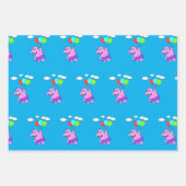 Rosa Hippo mit Balloons Geschenkpapier Set (Vorderseite 3)